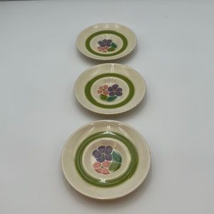 Franciscan Earthenware Saucer Plates Floral Pottery- set of three